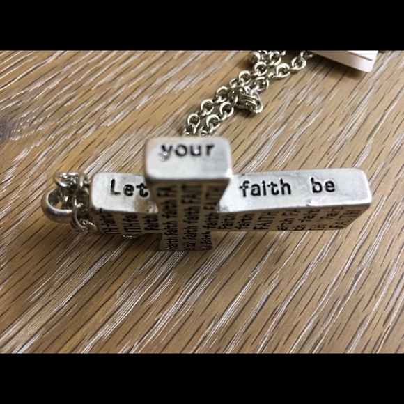 Silver Philosophical Cross Necklace & Drop Earring - Picture 8 of 11